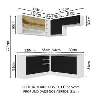 Cozinha Completa 349002 Com Armário E Balcão Branco/Preto - 9