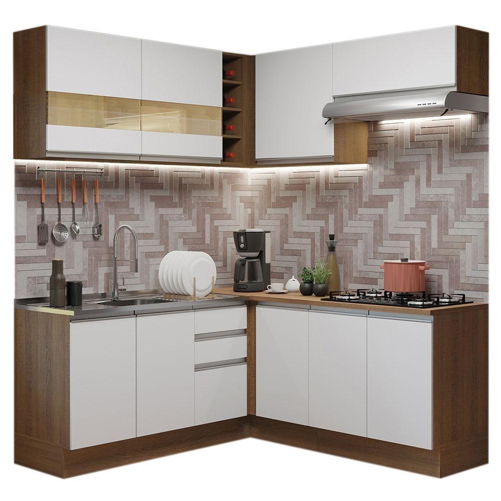 Cozinha Completa 349001 Com Armário E Balcão Rustic/Branco - 10