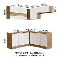 Cozinha Completa 349001 Com Armário E Balcão Rustic/Branco - 9