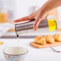 Kit Galheteiro Inox Vidro Com Suporte Porta Azeite Vinagre Completo 3 Pecas Cozinha Luxo 230mlrte