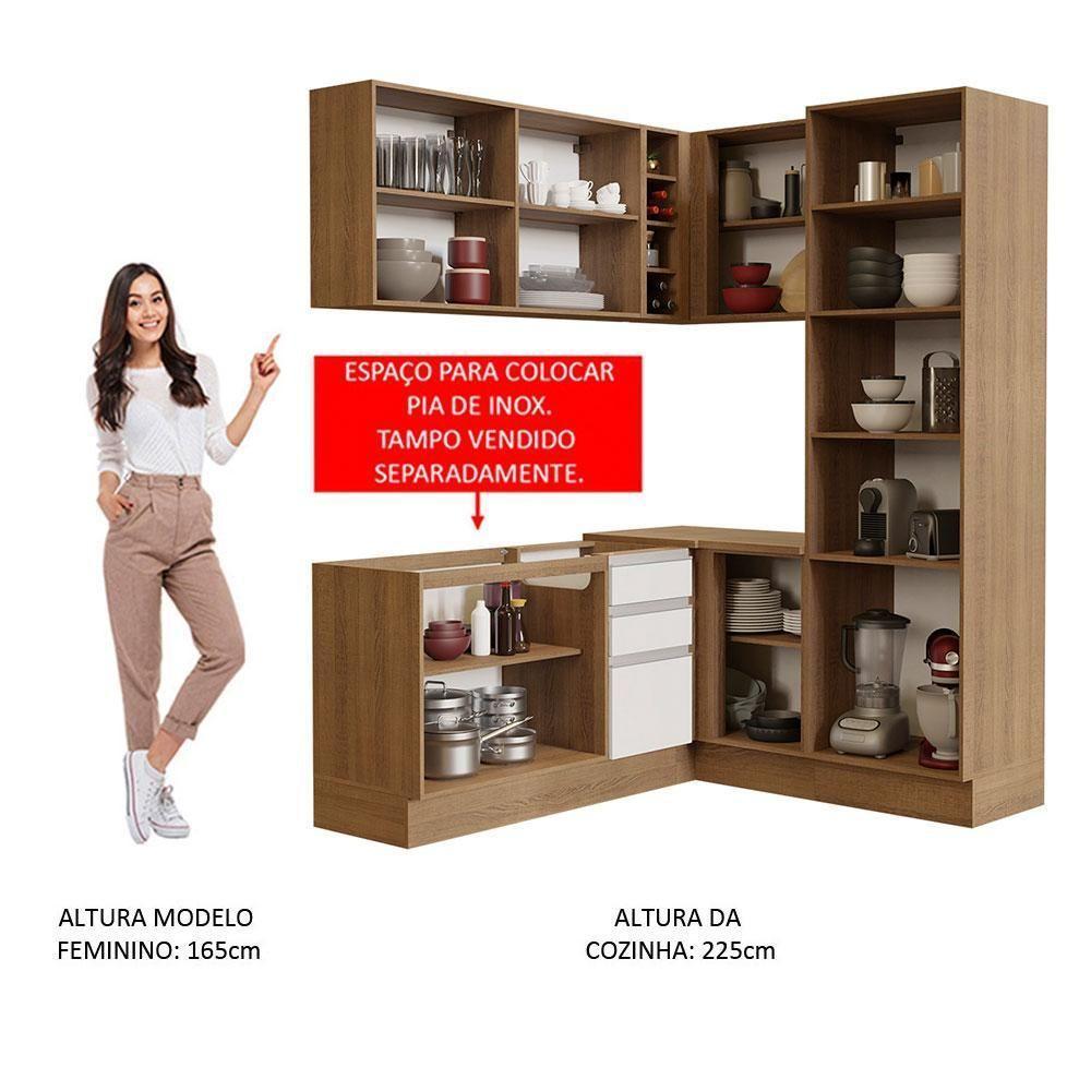 Cozinha Completa 329001 Com Armário E Balcão Rustic/Branco - 7