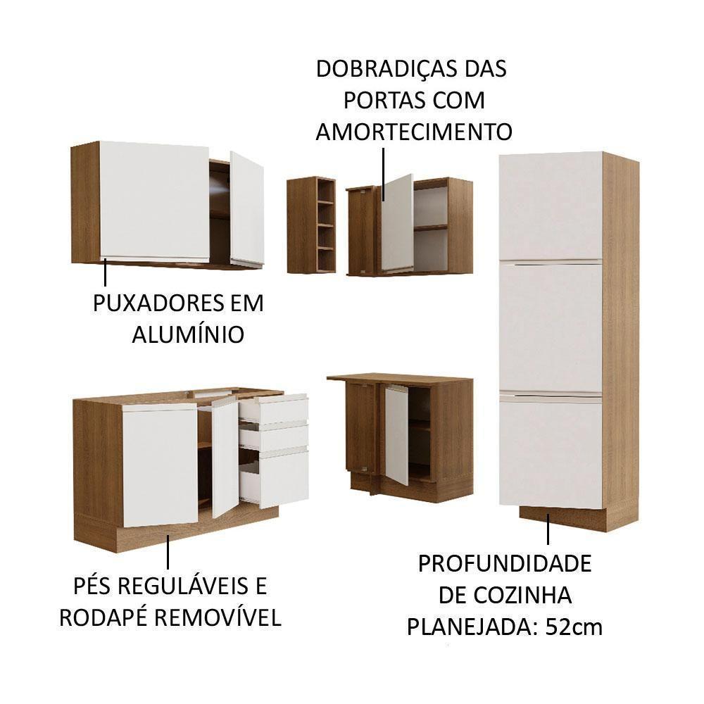 Cozinha Completa 329001 Com Armário E Balcão Rustic/Branco - 8