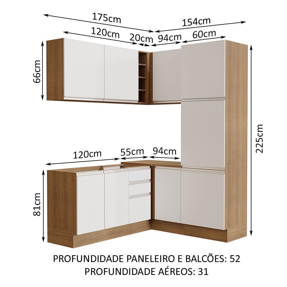 Cozinha Completa 329001 Com Armário E Balcão Rustic/Branco - 9