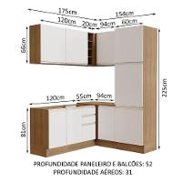 Cozinha Completa 329001 Com Armário E Balcão Rustic/Branco - 9