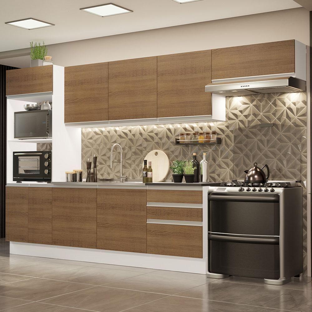 Cozinha Completa 330006 Com Armário E Balcão Branco/Rustic - 1