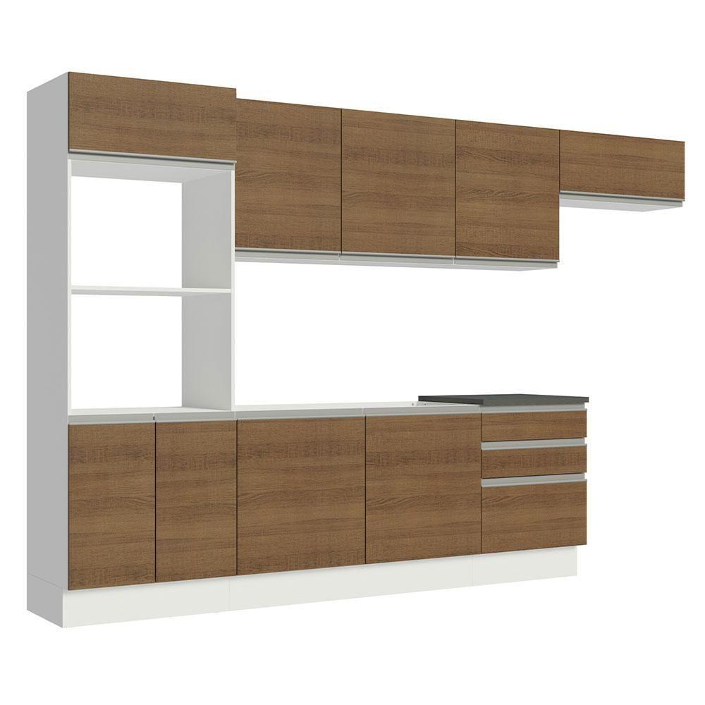 Cozinha Completa 330006 Com Armário E Balcão Branco/Rustic - 2