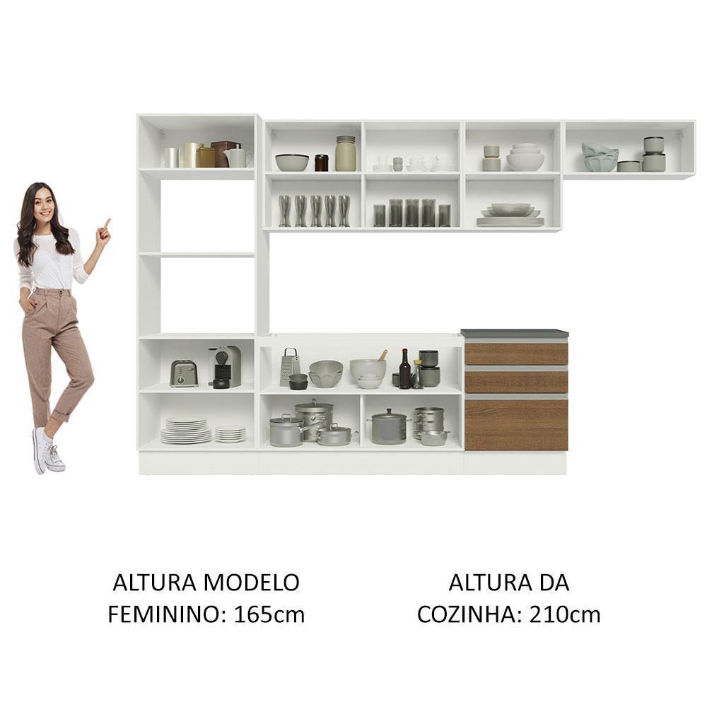 Cozinha Completa 330006 Com Armário E Balcão Branco/Rustic - 7