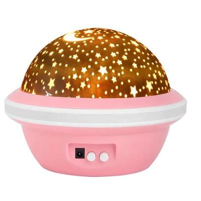 Luminaria Abajur Multicores Projecao Giratoria Estrelas Lua Para Decorar Quartos Cupula Galaxia Rosa