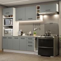 Cozinha Completa 290004 Com Armário E Balcão Branco/Cinza - 1