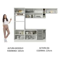 Cozinha Completa 290004 Com Armário E Balcão Branco/Cinza - 7