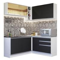 Cozinha Completa 329002 Com Armário E Balcão Branco/Preto - 10
