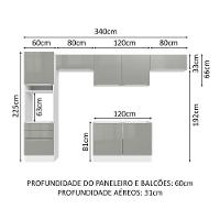 Cozinha Completa 340001 Com Armário E Balcão Branco/Cinza - 9