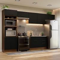 Cozinha Completa 350001 Com Armário E Balcão Rustic/Preto - 1