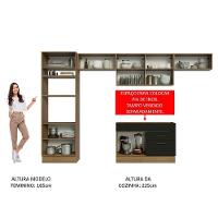 Cozinha Completa 350001 Com Armário E Balcão Rustic/Preto - 7