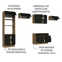 Cozinha Completa 350001 Com Armário E Balcão Rustic/Preto - 8