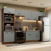 Cozinha Completa 350001 Com Armário E Balcão Rustic/Cinza - 1