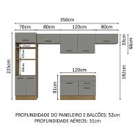 Cozinha Completa 350001 Com Armário E Balcão Rustic/Cinza - 9