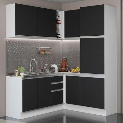 Cozinha Completa 329001 Com Armário E Balcão Branco/Preto