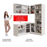 Cozinha Completa 329001 Com Armário E Balcão Branco/Preto - 7