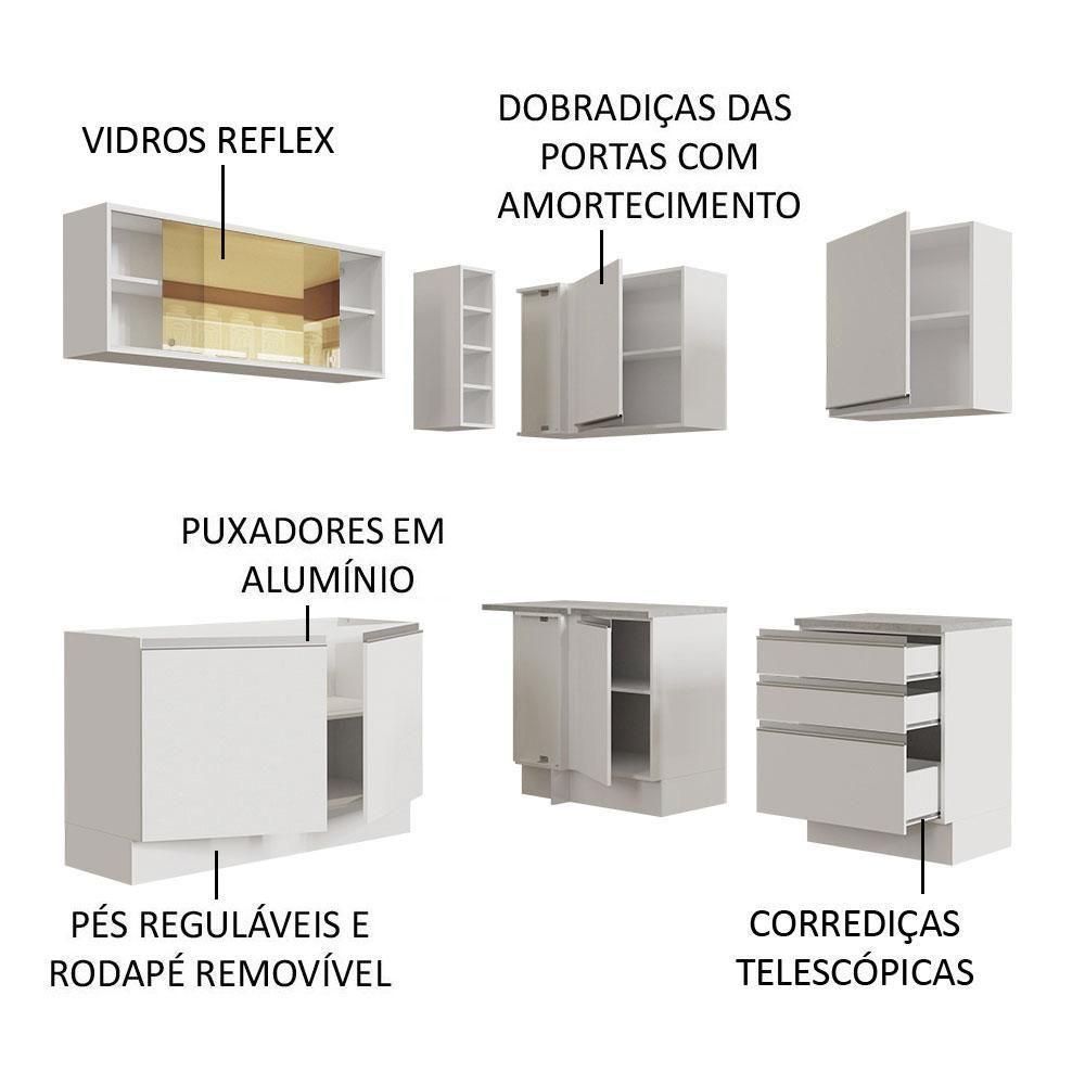 Cozinha Completa 329002 Com Armário E Balcão Branco Branco - 8