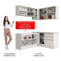 Cozinha Completa 329002 Com Armário E Balcão Branco Branco - 7