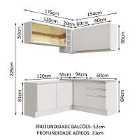 Cozinha Completa 329002 Com Armário E Balcão Branco Branco - 9
