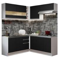 Cozinha Completa 349001 Com Armário E Balcão Branco/Preto - 10