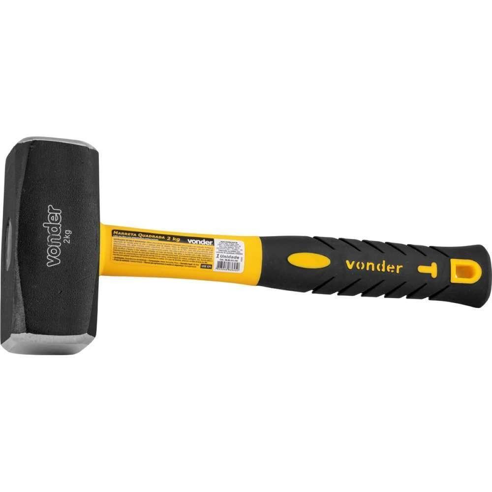 Marreta Quadrada 2,0 Kg Com Cabo Fibra Vonder - 4