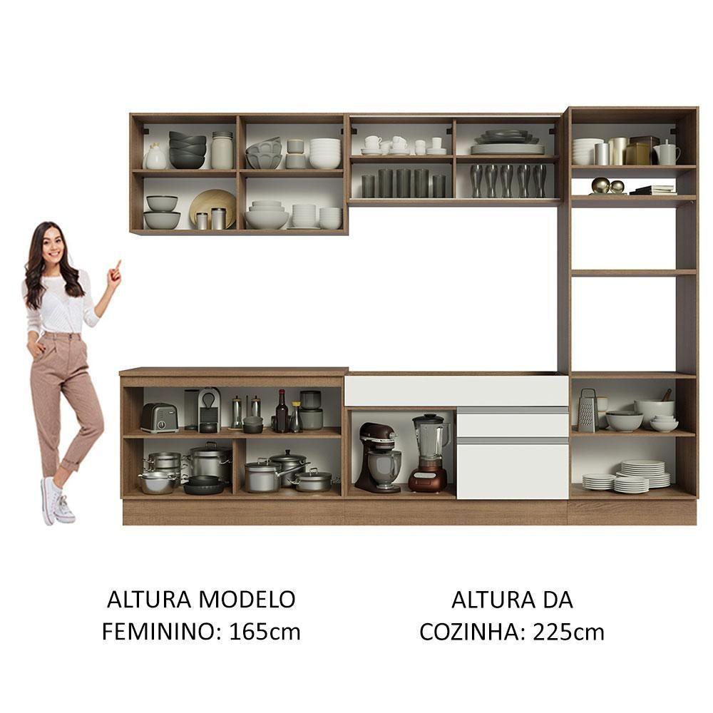 Cozinha Completa 310001 Com Armário E Balcão Rustic/branco - 6