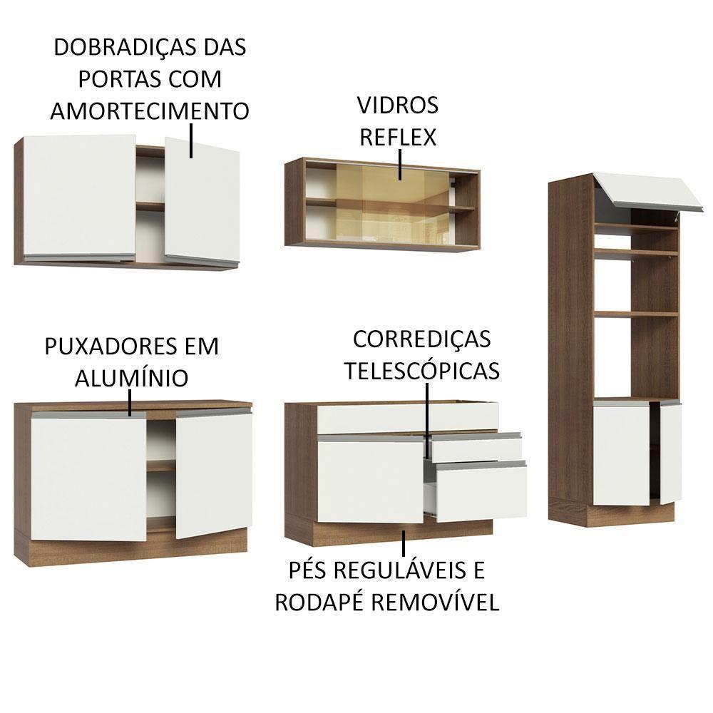 Cozinha Completa 310001 Com Armário E Balcão Rustic/branco - 7