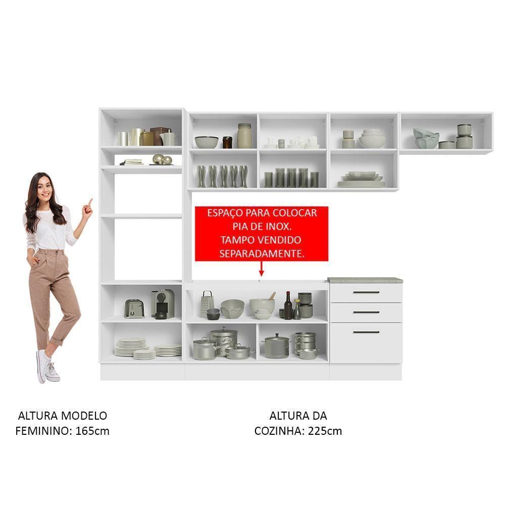 Cozinha Completa 330001 Com Armário E Balcão Branco Branco - 7