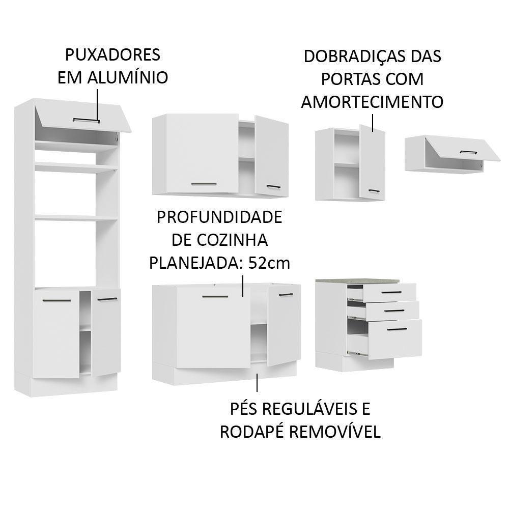 Cozinha Completa 330001 Com Armário E Balcão Branco Branco - 8