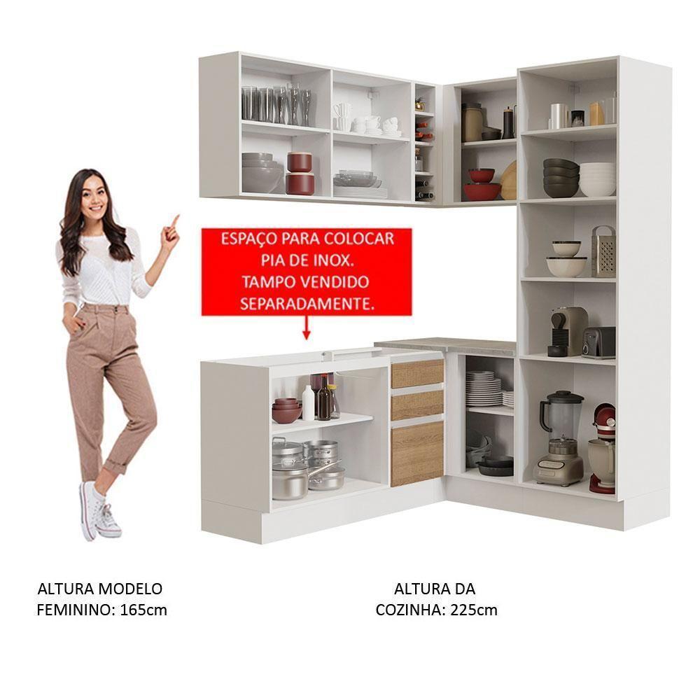 Cozinha Completa 329001 Com Armário E Balcão Branco/Rustic - 7