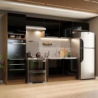 Cozinha Completa 340001 Com Armário E Balcão Rustic/Preto - 1