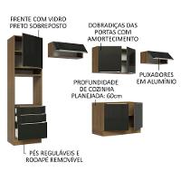 Cozinha Completa 340001 Com Armário E Balcão Rustic/Preto - 8