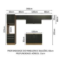 Cozinha Completa 340001 Com Armário E Balcão Rustic/Preto - 9