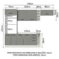Cozinha Completa 290003 Com Armário E Balcão Branco/Cinza - 9