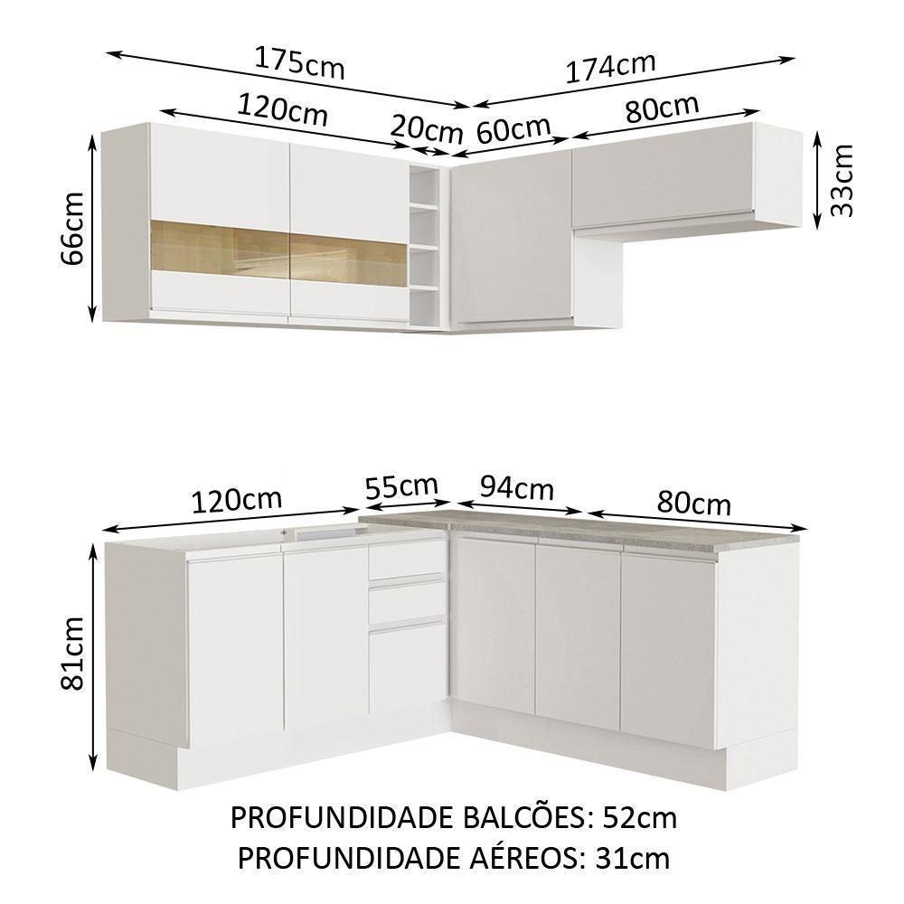 Cozinha Completa 349001 Com Armário E Balcão Branco Branco - 9