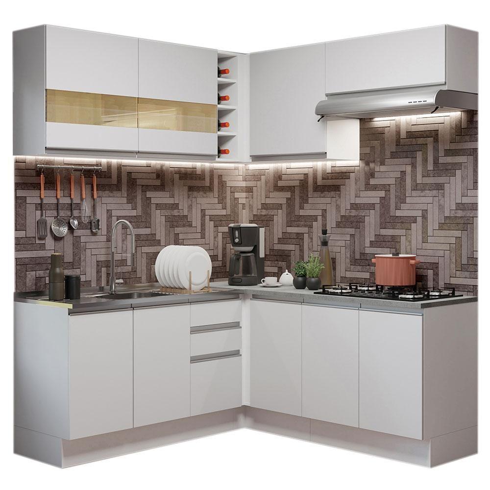 Cozinha Completa 349001 Com Armário E Balcão Branco Branco - 10