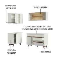 Cozinha Completa De Canto Madesa Reims 262001 Com Armário E Balcão - Branco Branco - 6