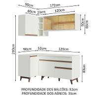 Cozinha Completa De Canto Madesa Reims 262001 Com Armário E Balcão - Branco Branco - 7