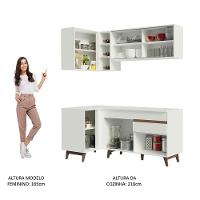 Cozinha Completa De Canto Madesa Reims 262001 Com Armário E Balcão - Branco Branco - 8