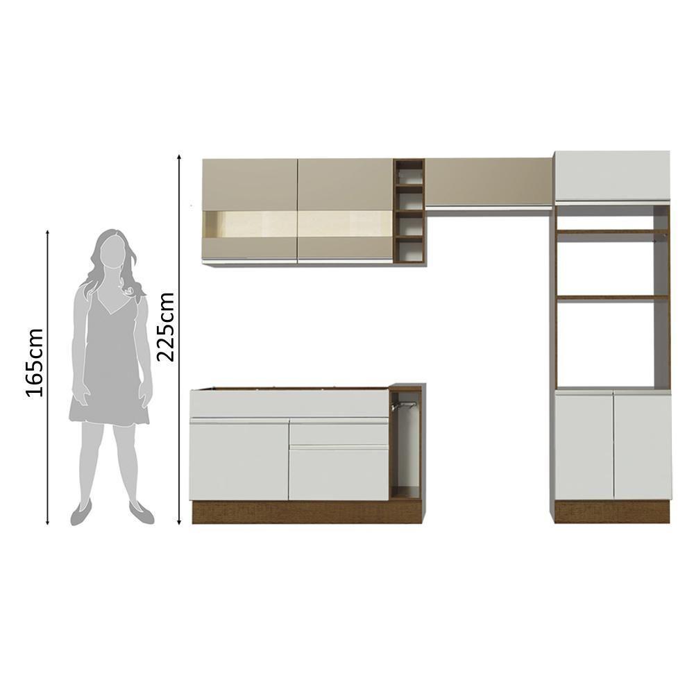 Cozinha Completa Cristal com Armário e Balcão (sem Tampo e Pia) Madesa - 2