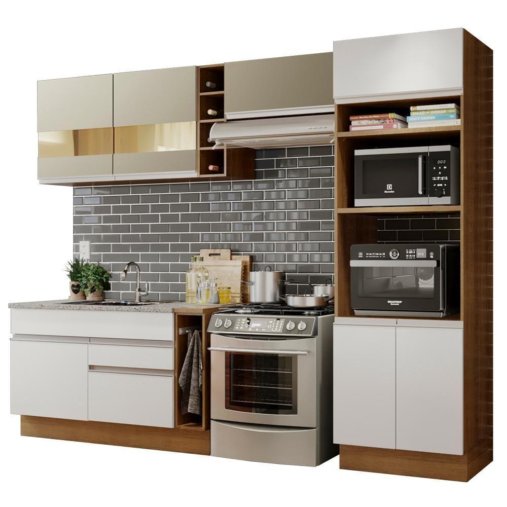 Cozinha Completa Cristal com Armário e Balcão (sem Tampo e Pia) Madesa - 9