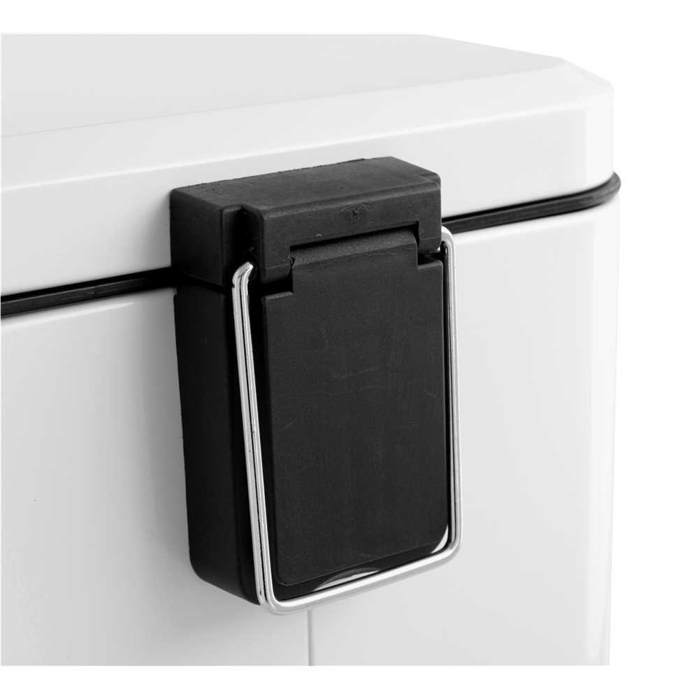 Lixeira Retangular 20 Litros Branca Tampa Pedal Vonder - 5