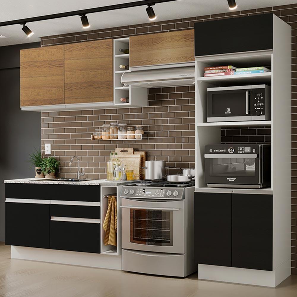 Cozinha Completa Cristal com Armário e Balcão (sem tampo e pia) Madesa - 1