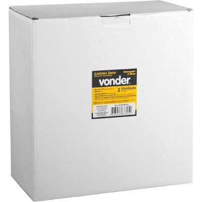 Lixeira Retangular 5 Litros Inox Branca 6356005002 Vonder