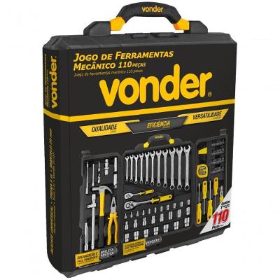 Jogo De Ferramentas Com 110 Peças Para Mecânico Vonder