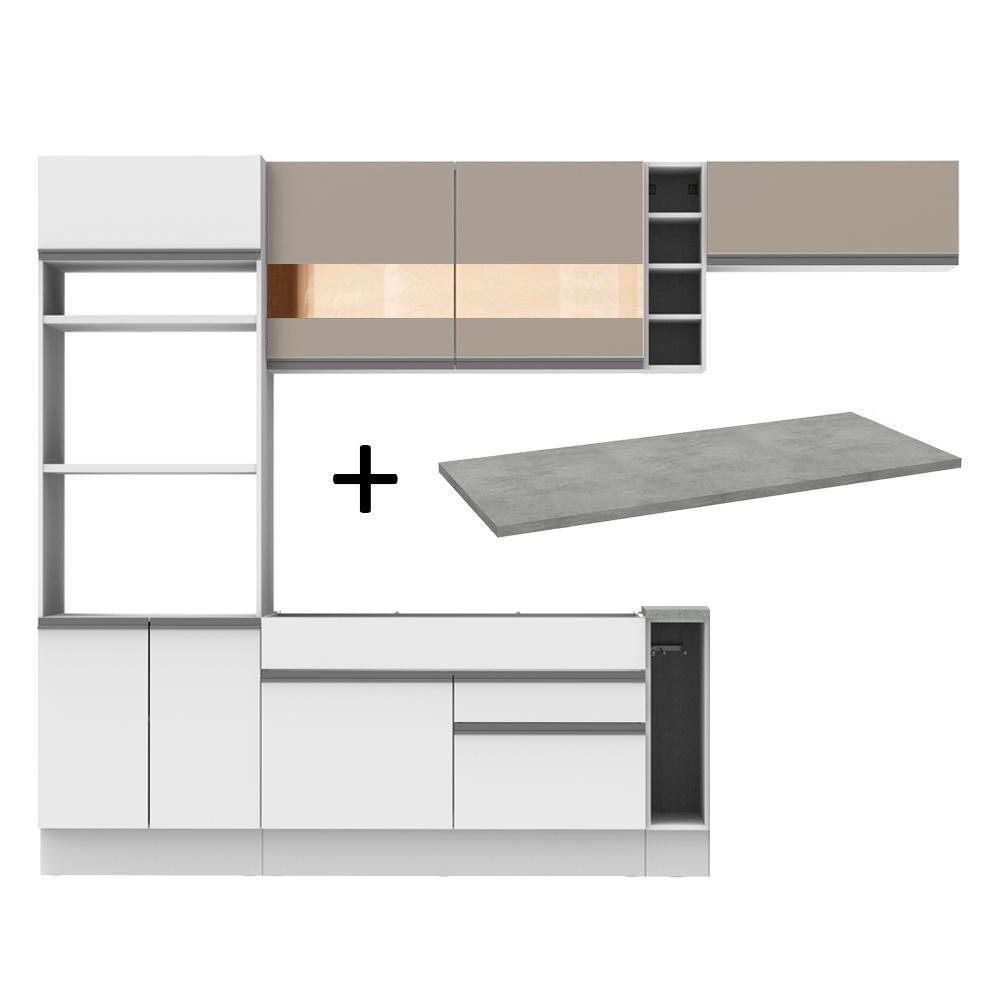 Cozinha Completa Safira com Armário e Balcão + Tampo Madesa - 2