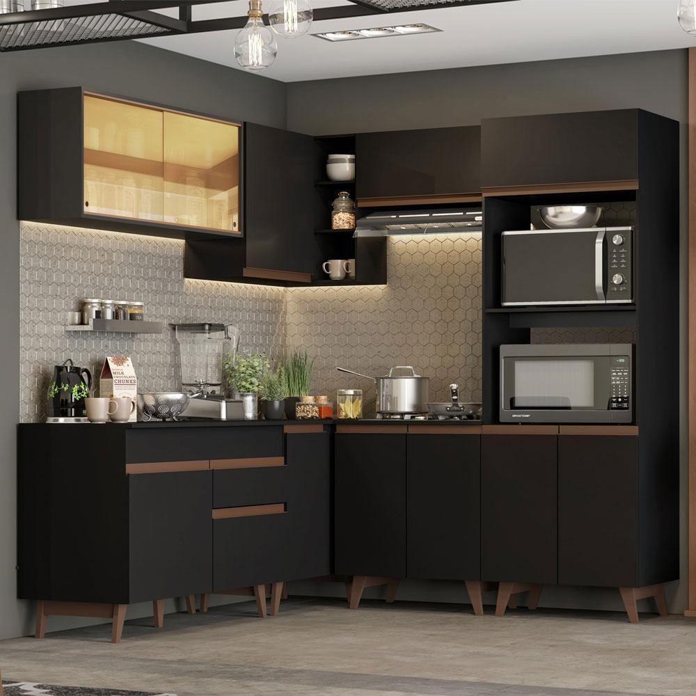 Cozinha Completa de Canto Reims com Armário Balcão Madesa - 1